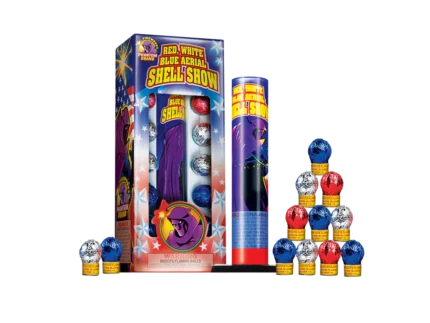 Red, White And Blue Aerial Shell Show, 12 shells G-064
