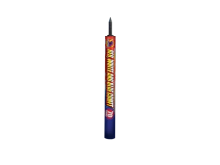 Red White and Blue Crackling Comet Candle, 70 shots